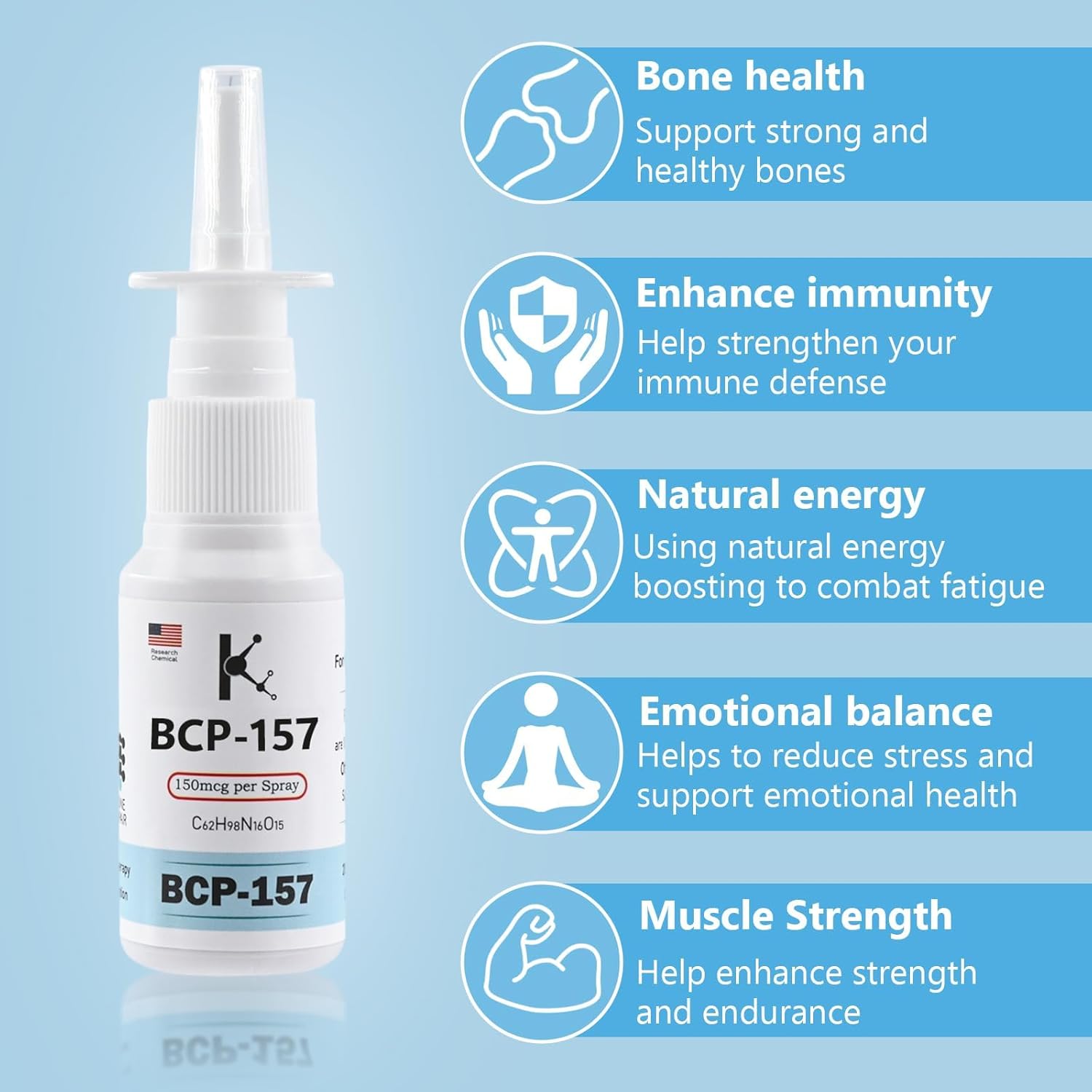 BP-157 30ml - 1 Bottle | 150Mcg per Spray - 200 Sprays | Tissue Repair & Gut Health Support | USA Made - Image 2