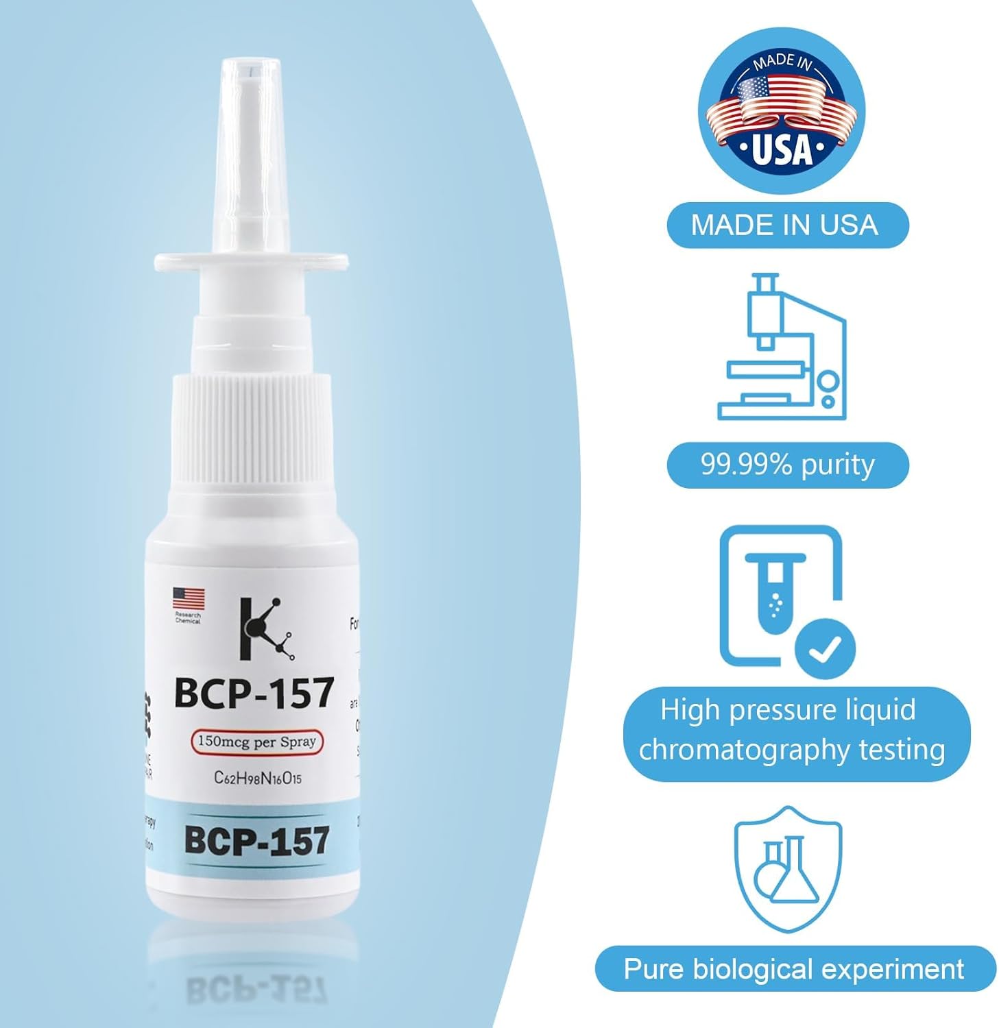 BP-157 30ml - 1 Bottle | 150Mcg per Spray - 200 Sprays | Tissue Repair & Gut Health Support | USA Made - Image 3