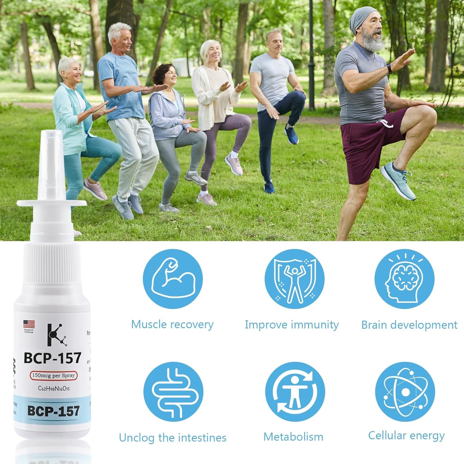 BP-157 30ml - 1 Bottle | 150Mcg per Spray - 200 Sprays | Tissue Repair & Gut Health Support | USA Made - Image 6